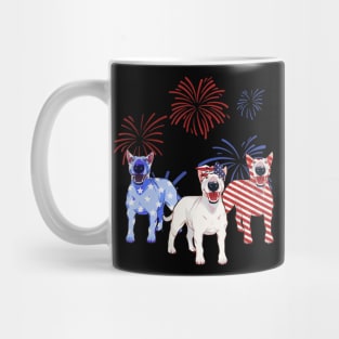 Red White Blue Bull Terrier American Flag 4th Of July Shirt Mug